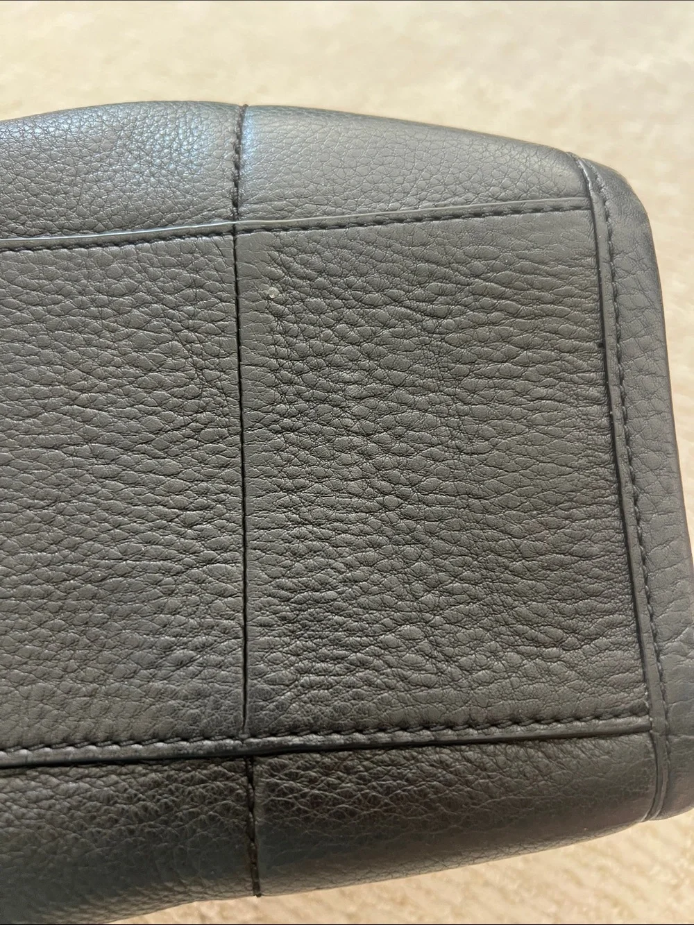 Tory Burch Black Leather Tote with Gold Logo & Chain Straps
